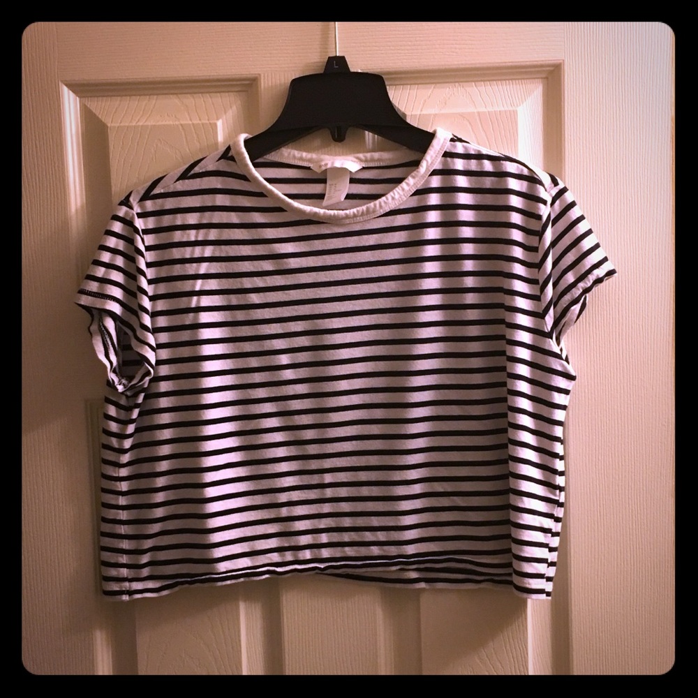 H&M striped crop top